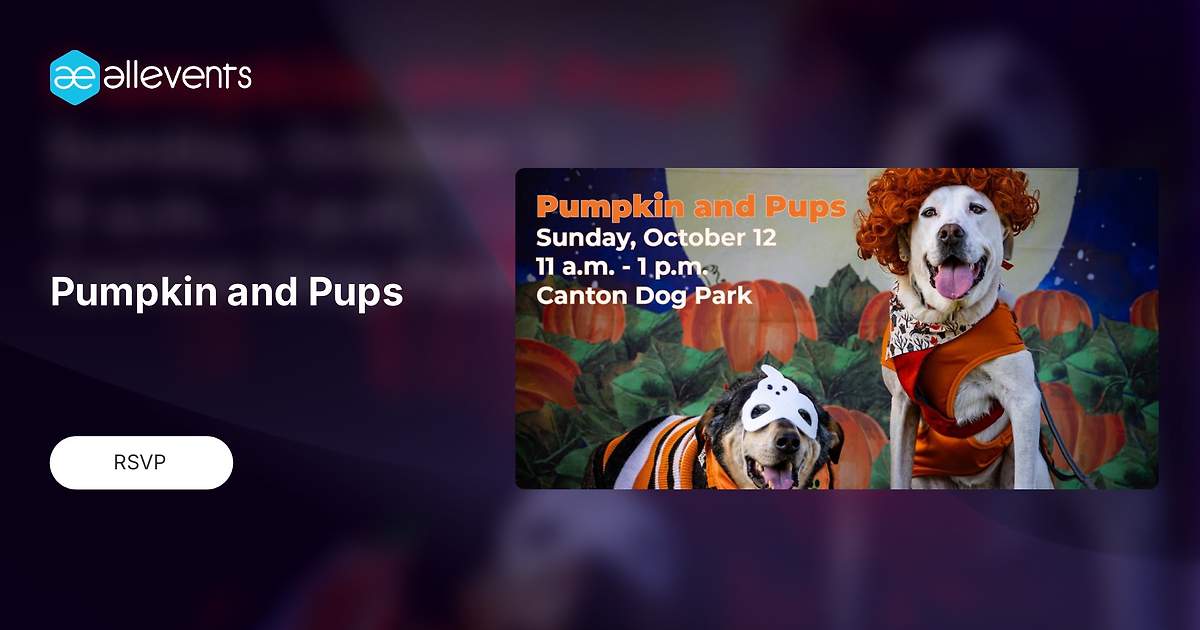 Get ready for a spooktacular event at Canton Dog Park celebrating pumpkins and pups!